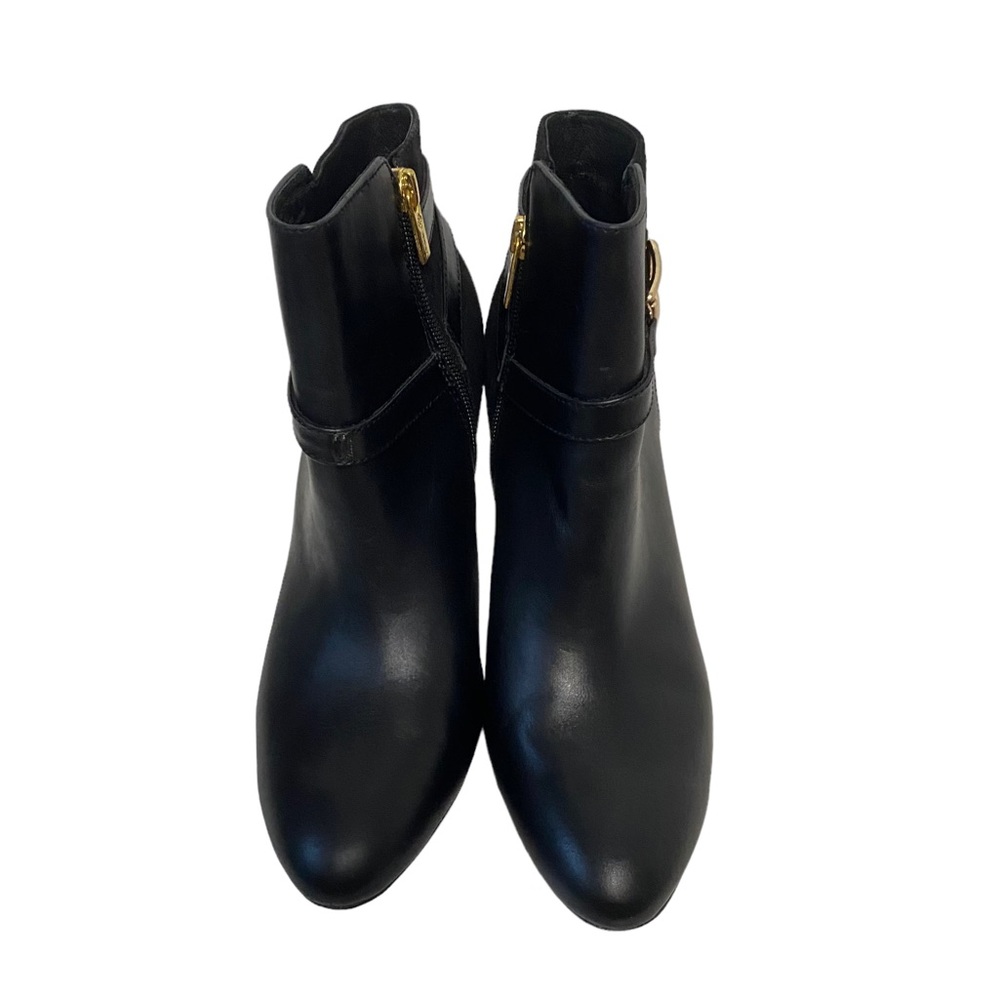 Isola Neptune Leather and Suede Holiday Preppy Casual Chic Ankle Boots Black - Picture 7 of 10